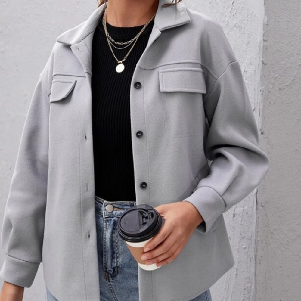 Light grey button up shocker/overcoat